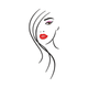 Minimalist Woman Face Line Art Embroidery Design, Instant Download