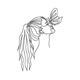 Minimalist Woman with Butterfly Line Art Embroidery Design, Instant Download