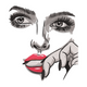 Modern Abstract Woman Face Embroidery Design, Fashion Art Download