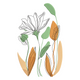 Modern Botanical Flower Embroidery Design, Instant Download