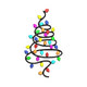 Modern Christmas Light Tree Embroidery Design, Instant Download