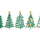 Modern Christmas Tree Set Embroidery Design, Instant Download