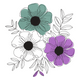 Modern Floral Bouquet Embroidery Design, Machine Embroidery Pattern, Instant Download