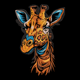 Modern Giraffe Head Embroidery Design, Safari Animal Machine Embroidery Pattern, Instant Download