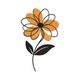 Modern Orange Flower Embroidery Design, Instant Download