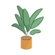 Modern Potted Plant Embroidery Design, Instant Download