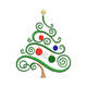 Modern Swirl Christmas Tree Embroidery Design, Instant Download