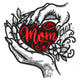 Mom Heart in Hands Embroidery Design, Instant Download