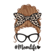 Mom Life Messy Bun Embroidery Design, Leopard Bow Silhouette Machine Embroidery, Instant Download