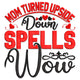 Mom Turned Upside Down Spells Wow Embroidery Design, Instant Download