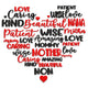 Mom Word Art Heart Embroidery Design, Mothers Day Machine Embroidery Pattern, Instant Download