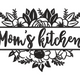 Mom's Kitchen Floral Frame Embroidery Design, Instant Download