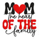 Mom the Heart of the Family Embroidery Design V2, Instant Download
