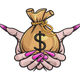 Money Bag in Helping Hands Embroidery Design, Charity Support Pattern, Instant Download