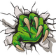 Monster Claw Breaking Wall Embroidery Design, Instant Download