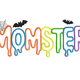Monster Halloween Word Embroidery Design, Machine Embroidery Pattern, Instant Download