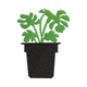 Monstera Potted Plant Embroidery Design, Instant Download