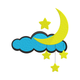 Moon, Cloud & Hanging Stars Embroidery Design, Instant Download