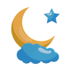 Moon Cloud & Star Embroidery Design, Instant Download
