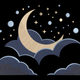 Moon and Clouds Embroidery Design, Dreamy Nursery Machine Embroidery Pattern, Instant Download
