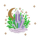 Moonlit Crystal Cluster Embroidery Design, Instant Download