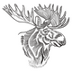 Moose Head Embroidery Design, Instant Download