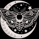 Moth and Moon Embroidery Design, Instant Download