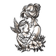 Mother Baby Angel Embroidery Design, Angel Wings Pattern