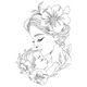 Mother and Baby Line Art Embroidery Design, Instant Download