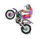 Motocross Wheelie Rider Embroidery Design, Dirt Bike Machine Embroidery Pattern, Instant Download