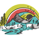Mountain Camping Landscape Embroidery Design, Instant Download