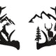 Mountain Deer Antler Scene Embroidery Design, Instant Download