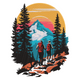 Mountain Hiking Adventure Embroidery Design, Instant Download