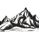 Mountain Landscape Line Art Embroidery Design, Outdoor Scene Machine Embroidery Pattern, Instant Download