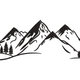 Mountain Landscape Embroidery Design, Minimalist Peaks Machine Embroidery Pattern, Instant Download