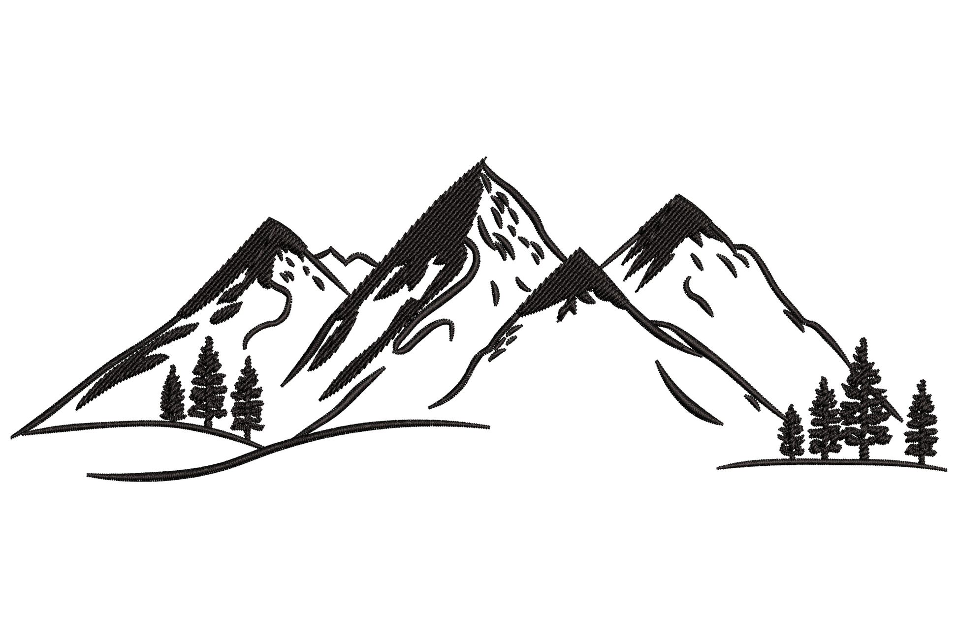 Mountain Landscape Machine Embroidery Design