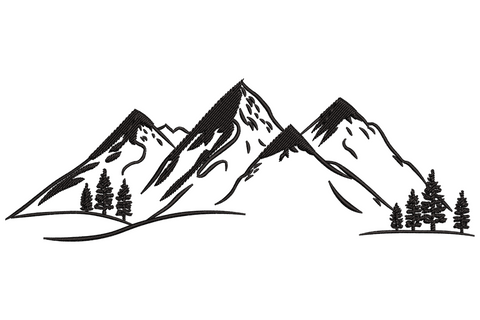 Mountain Landscape Machine Embroidery Design