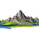 Mountain Landscape with Lake Embroidery Design, Instant Download