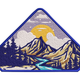 Mountain Sunset Landscape Patch Embroidery Design, Instant Download