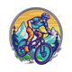 Mountain Trail Rider Embroidery Design, Instant Download