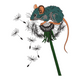 Mouse on Dandelion Embroidery Design, Instant Download