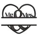 Mr & Mrs Heart Embroidery Design, Machine Embroidery Pattern, Instant Download
