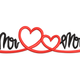 Mr & Mrs Heart Script Embroidery Design, Machine Embroidery Pattern, Instant Download