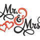 Mr & Mrs Love Embroidery Design, Instant Download