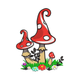 Mushroom Garden Embroidery Design V2, Instant Download
