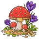 Mushroom Garden Floral Embroidery Design, Instant Download