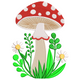 Mushroom Garden Embroidery Design, Instant Download