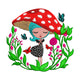 Mushroom Girl Embroidery Design, Instant Download