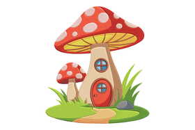 Mushroom House Embroidery Design, Machine Embroidery Pattern, Instant Download