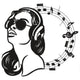 Music Girl with Headphones Embroidery Design, Instant Download
